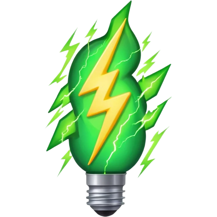 make warm light Green lightning emoji