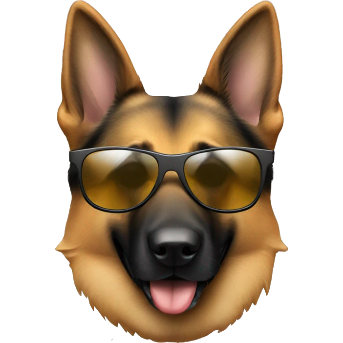 German shepherd with sunglasses on emoji