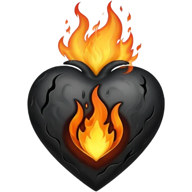 heart with a black flame emoji