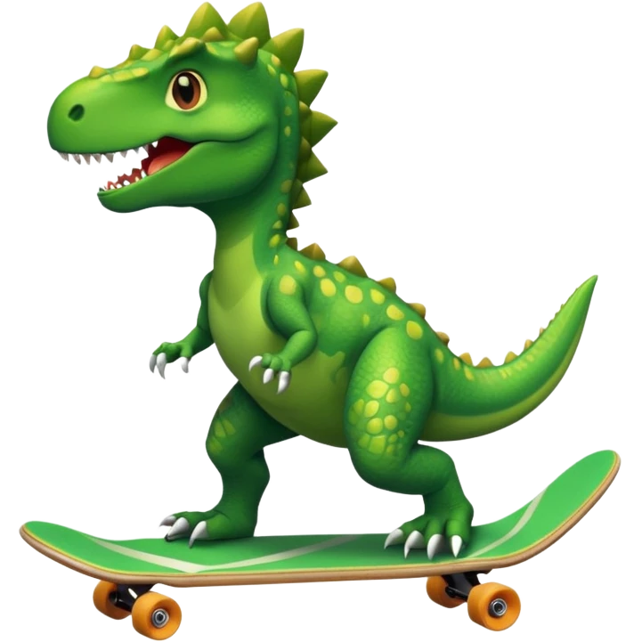 Dinosaur on a skateboard emoji
