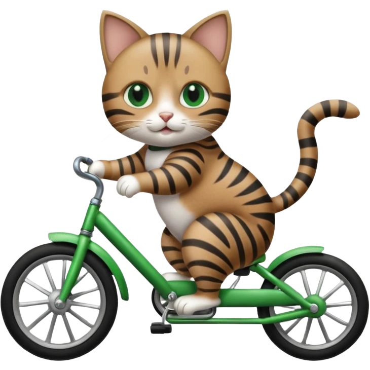 Un bébé chat sur un tricycle emoji