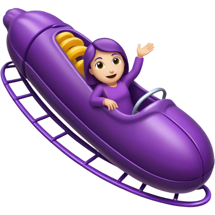 Eggplant on a ride emoji