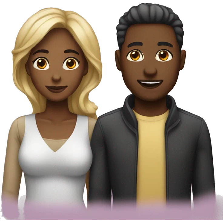 Black woman and man Couple emoji emoji