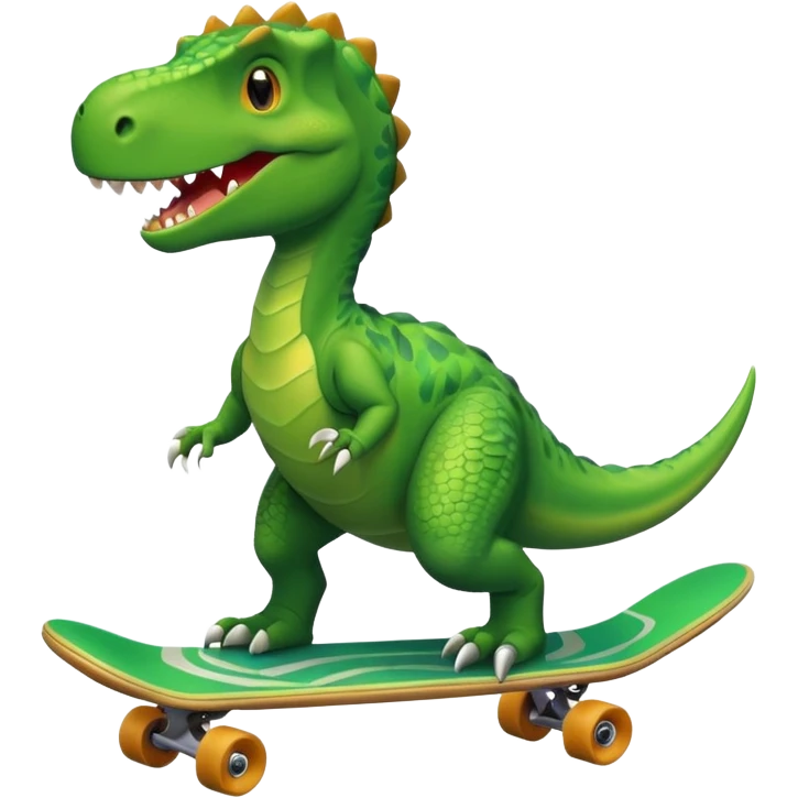 Dinosaur on a skateboard emoji