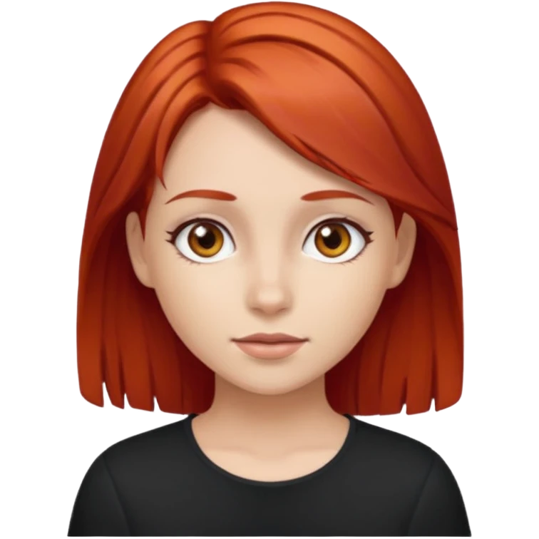 Chica de cabello rojo y ojos marrones emoji