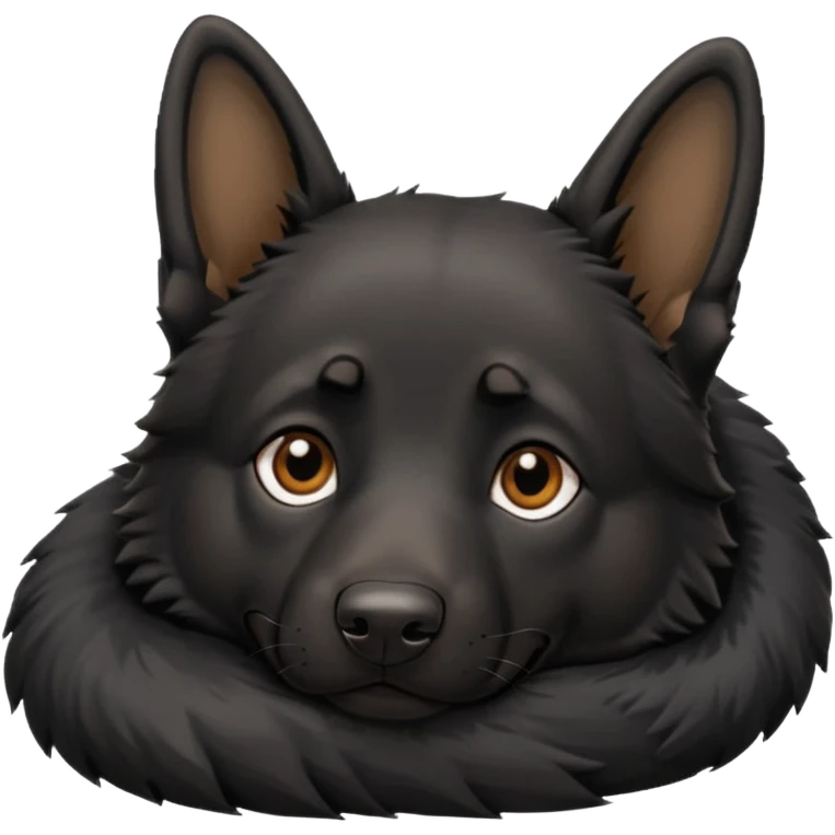 mostly black german shepherd lying on back emoji
