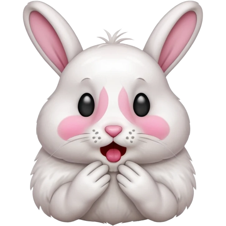 an ill rabbit sneezing emoji