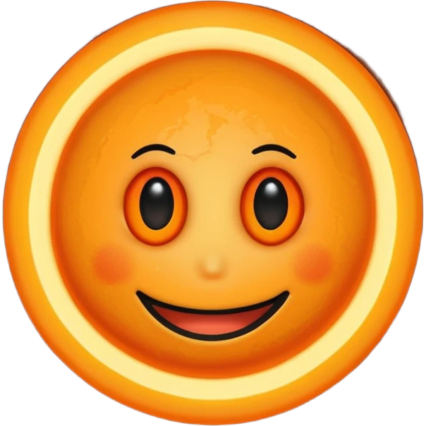 make a blackhole, accretion disk and all, with an orange smiley face, black head, orange ring, orange eyes, orange mouth, no other details emoji