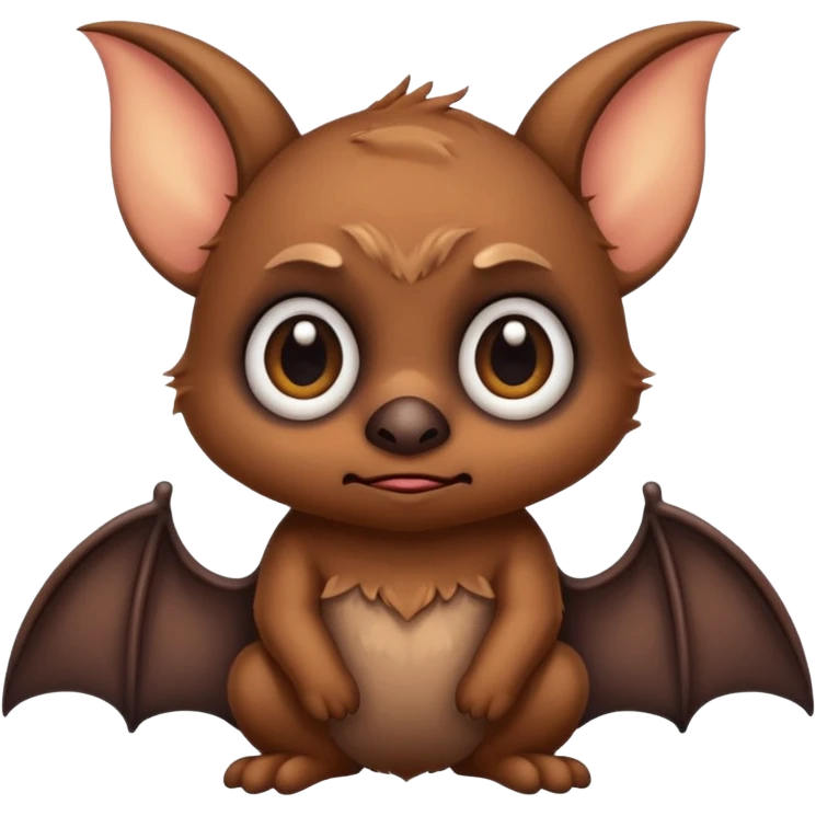 A sad cute bat emoji