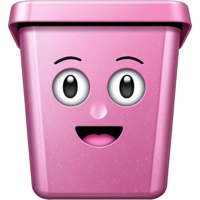 aesthetic rectangular glittery pink shiny office trashcan emoji