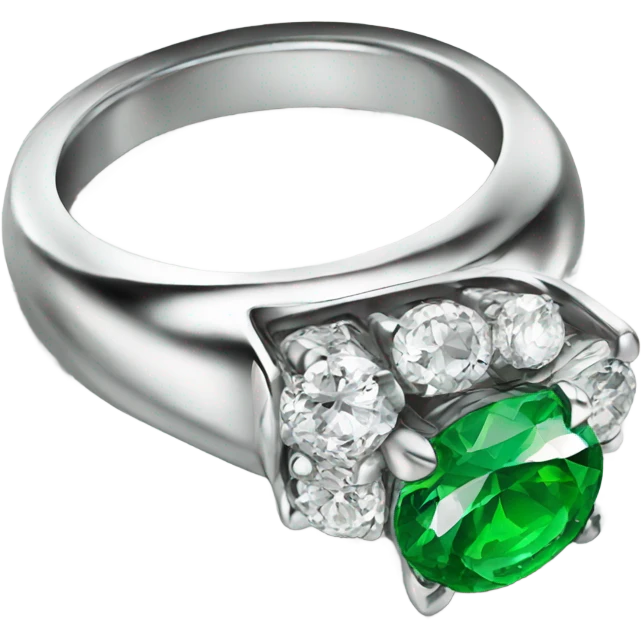 Ring with green diamond emoji