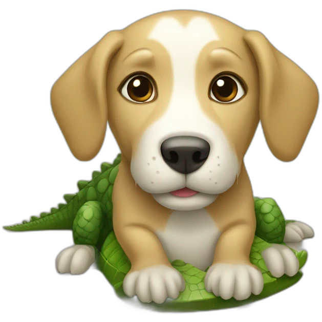 Chien sur crocodile emoji