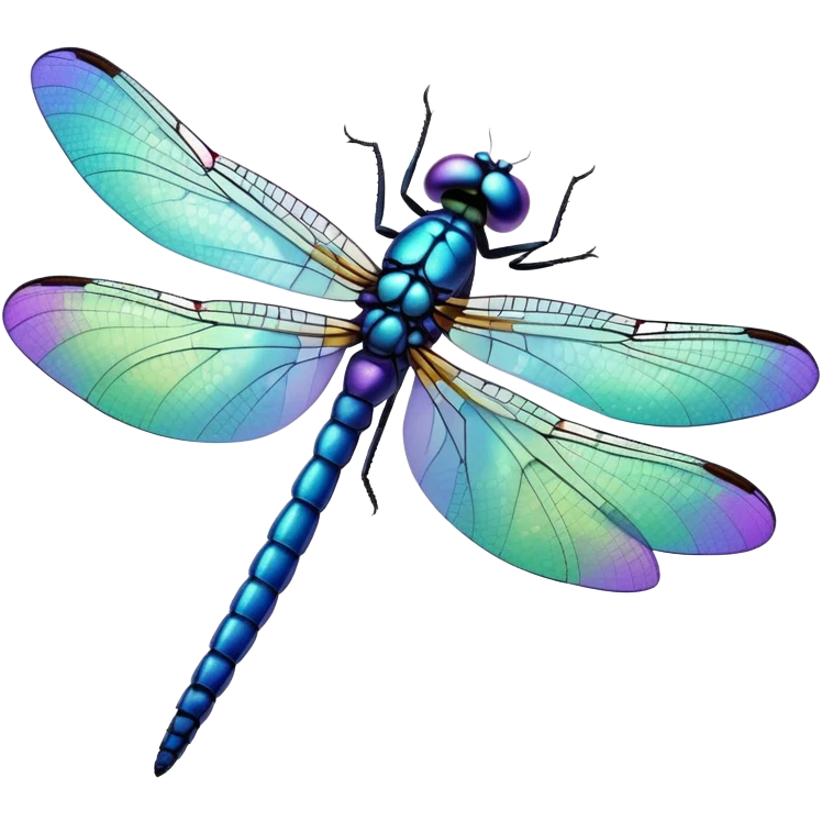 Blue, green and purple dragonfly emoji