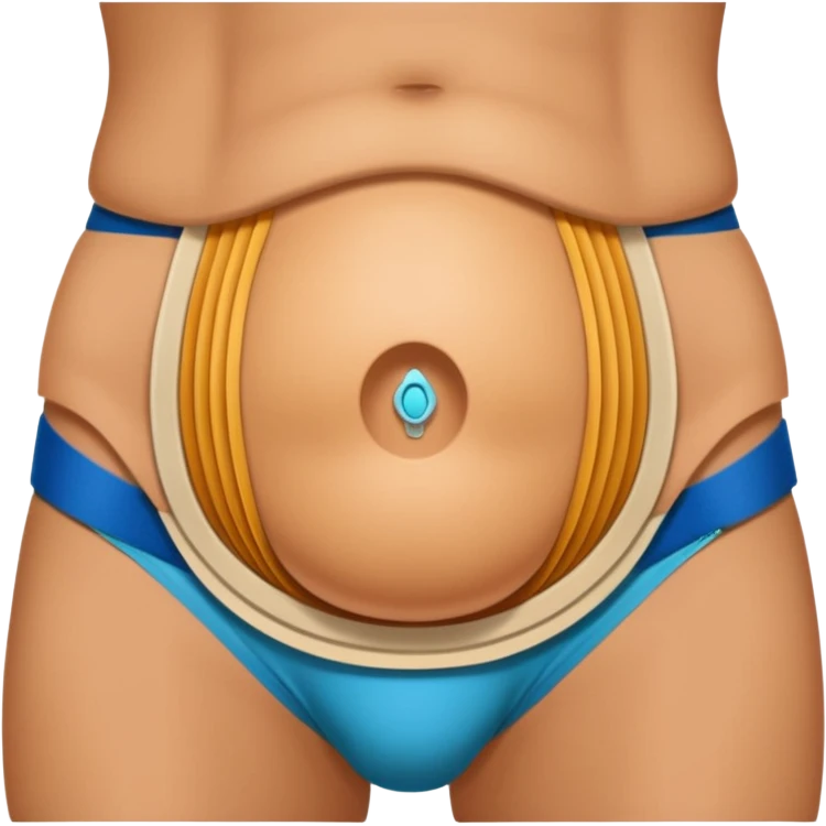 human body, focus on belly, ostomy belt emoji
