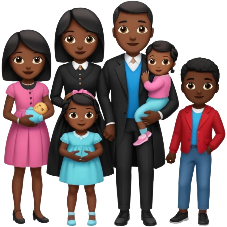 A fam of 7 mom dad big bro big sis middle sis and 2 baby we r black skin coulor and we r fine and baddies emoji