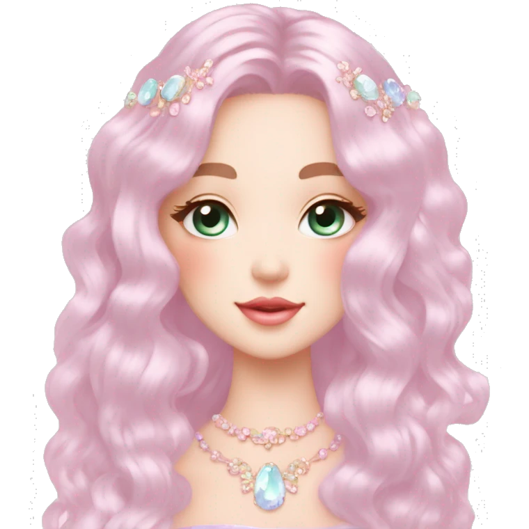 Dreamy pretty VOGUE elegant kawaii shiny pastel lady pastelcore kawaii beautiful hair cottagecore jewels trending aesthetic emoji