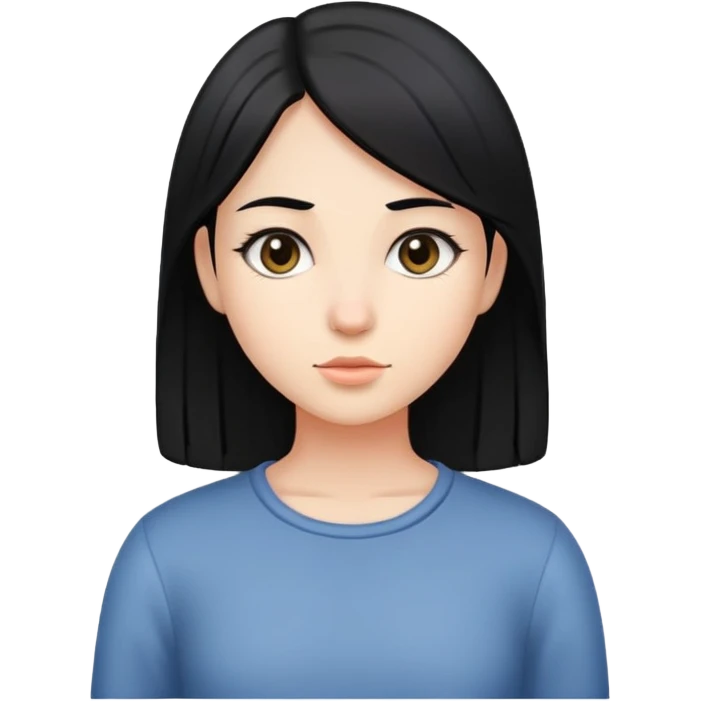 Girl with straight black hair standing  emoji
