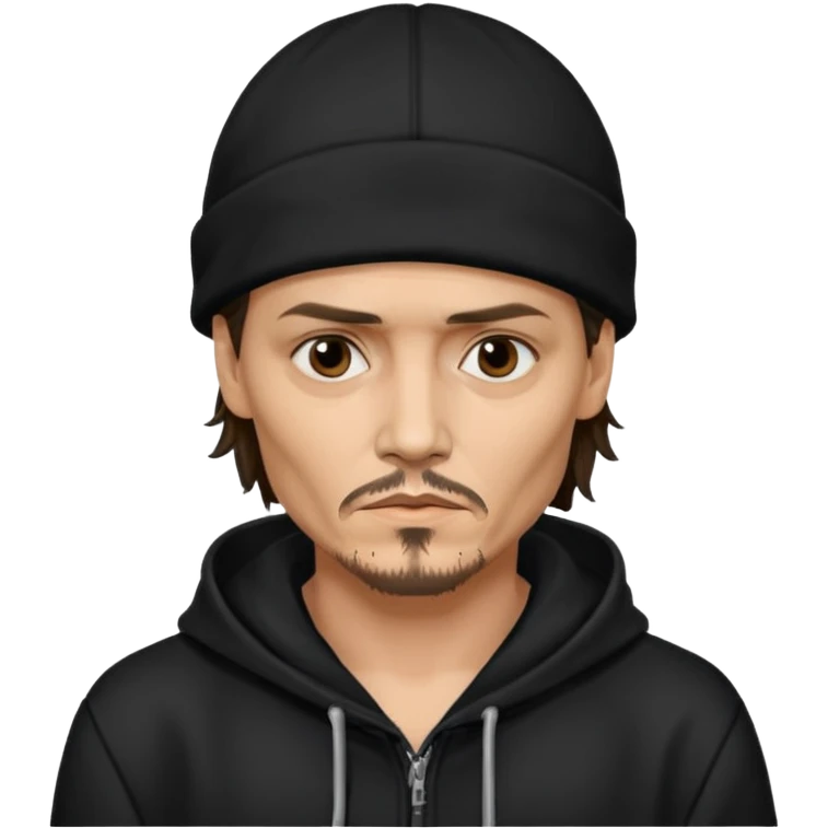 johnyy depp with black hoodie emoji