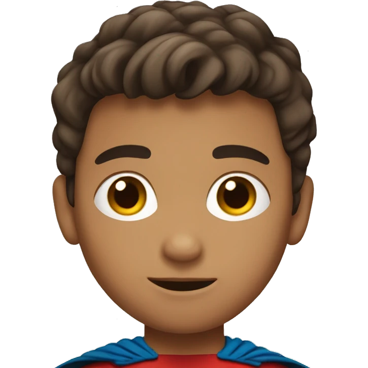 superhero, child, boy, short brown hair, brown eyes, hispanic emoji