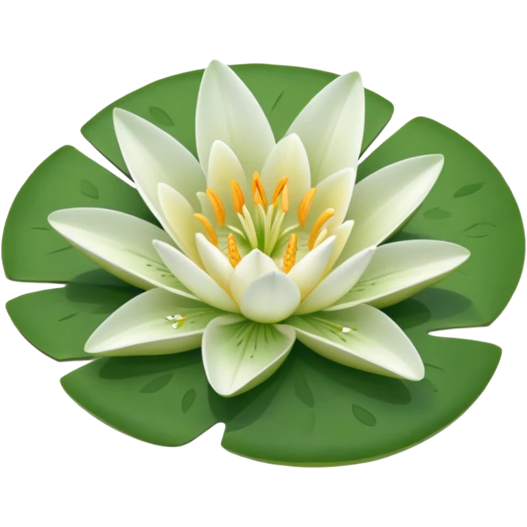 a pretty lily flower on a green circle lilypad emoji