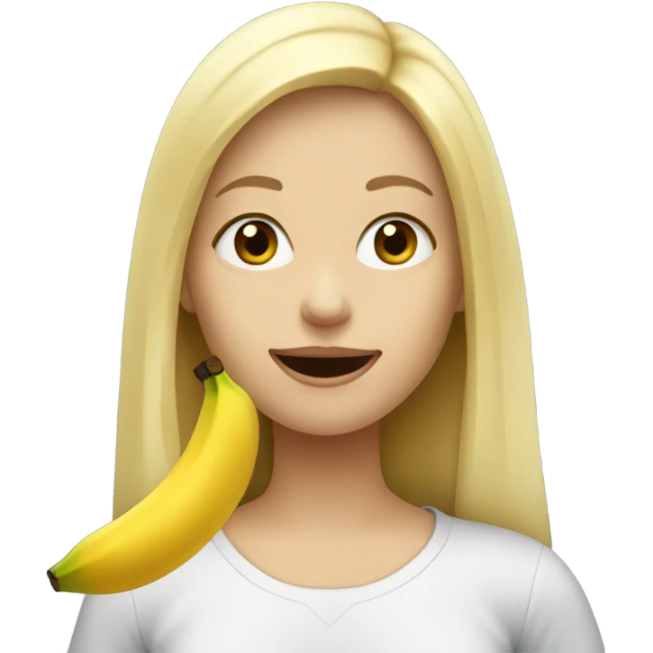Blonde girl eating a banana emoji