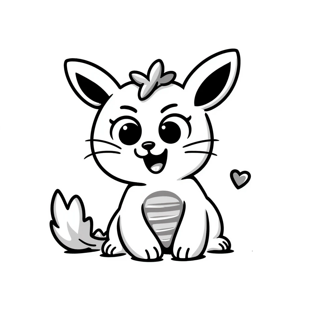 anime style bunny plant dragon with spikes, big expressive anime eyes, cute but fierce looking, detailed anime art style emoji