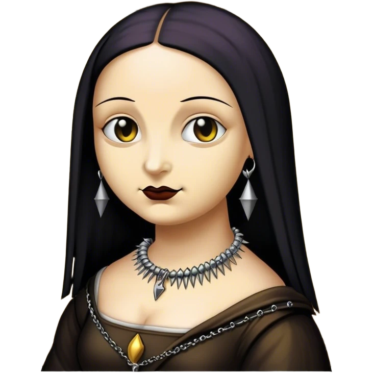 Goth mona lisa with spike collar emoji