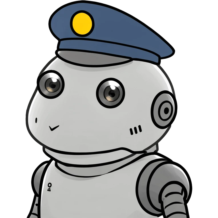 Robot with a detective hat emoji