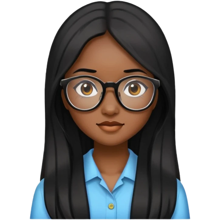 young Vietnamese girl head with long black hair and glasses emoji