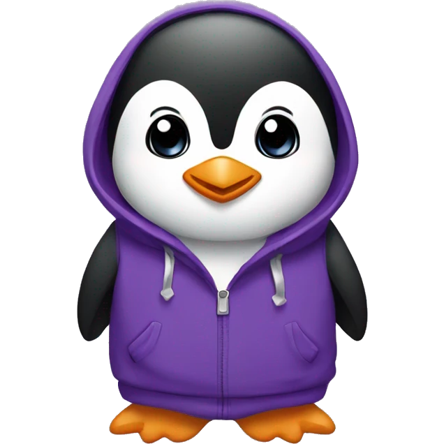 penguin inpurple hoodie emoji