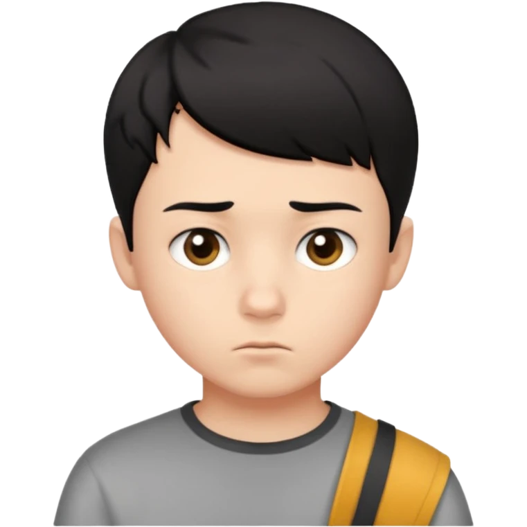 boy with short black hair, ocean, air, perfectionist emoji