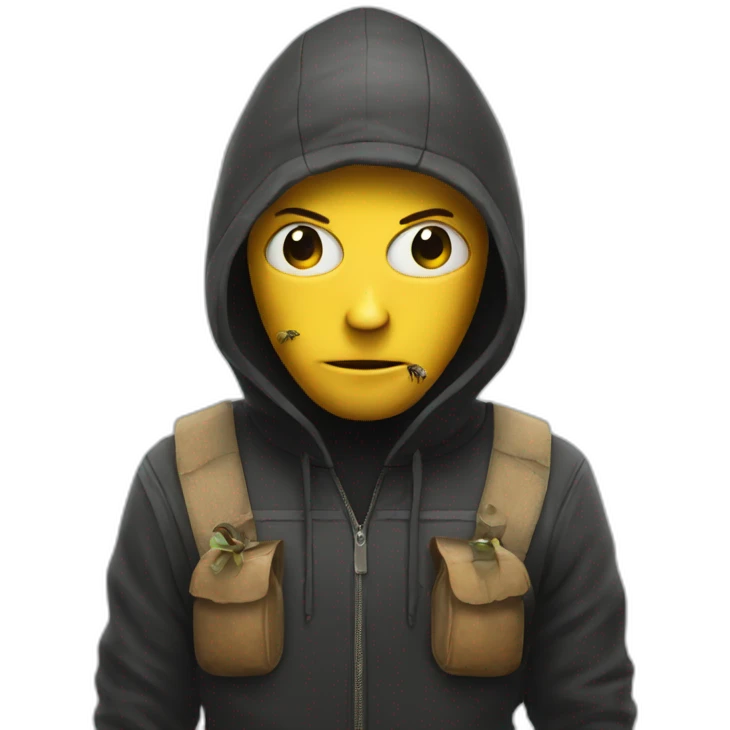 a thief with bee head emoji
