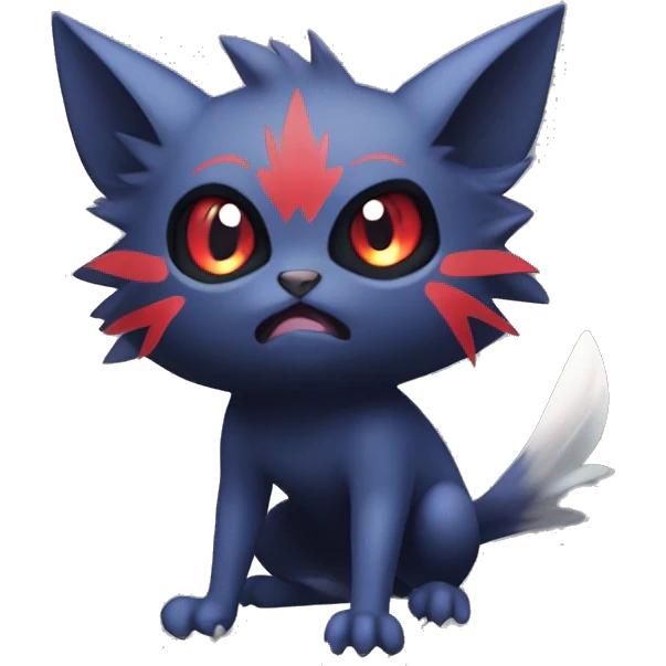 Edgy Cute Cool Kawaii Litten-Zorua-Noibat-Absol-Pokémon Full Body emoji