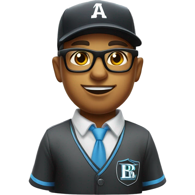 Mulatto star umpire confident business young adult cat pfp with smart glasses, eyes gleaming with redemption emoji