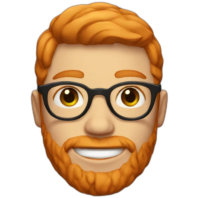 ginger guy with round glasses, short hair and stubble emoji