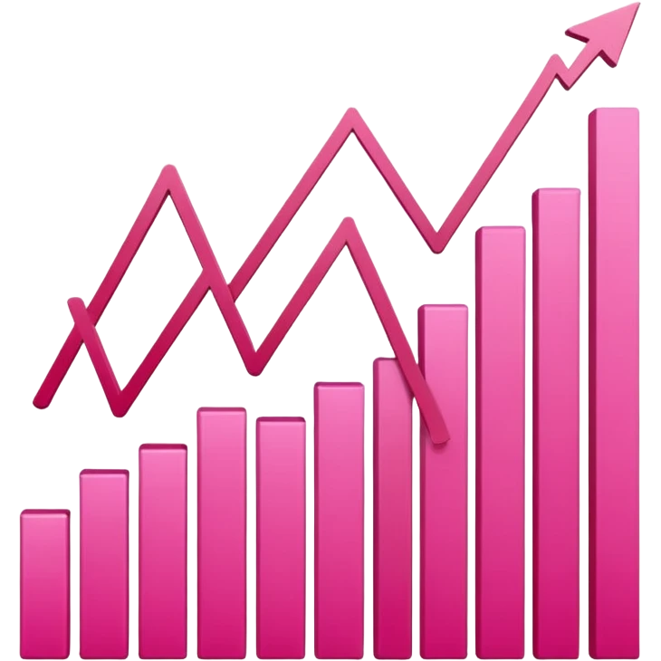 pink stock graph emoji