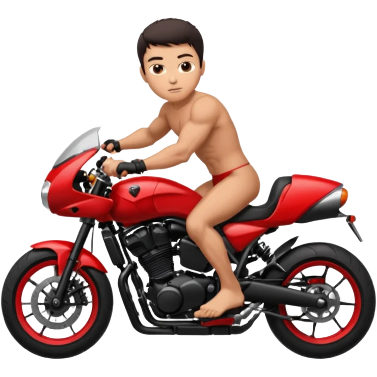 naked man riding sport motorcycle emoji