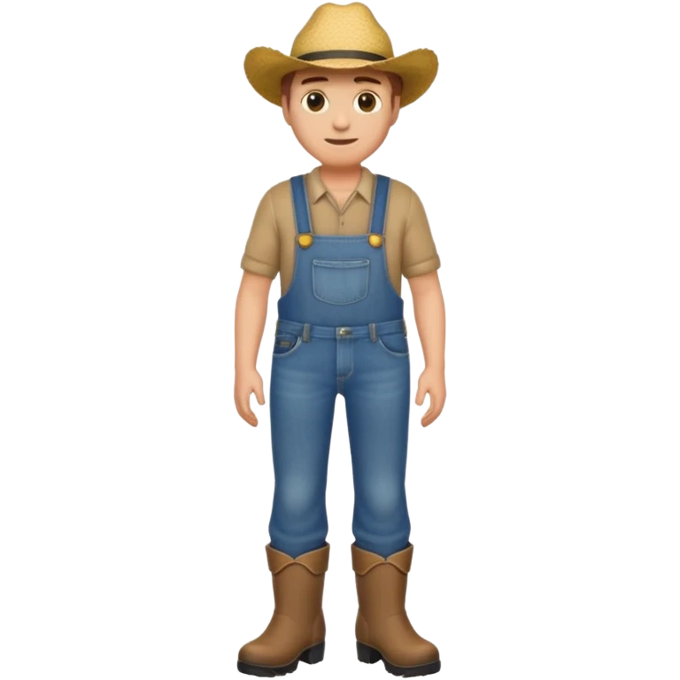 lower body of a male farmer wearing jeans and boots, emoji style emoji