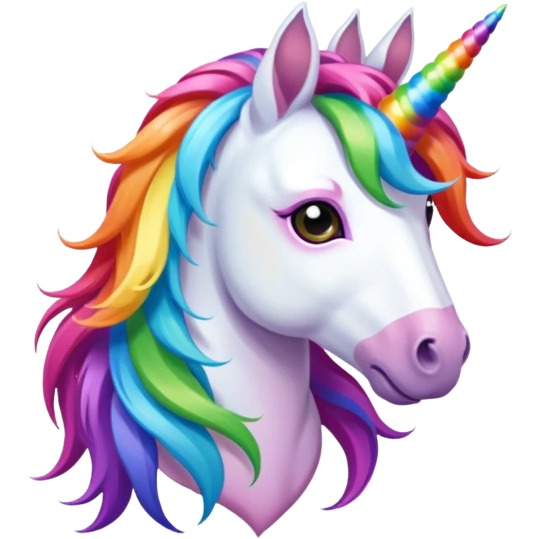 Unicorn with rainbow hair  emoji