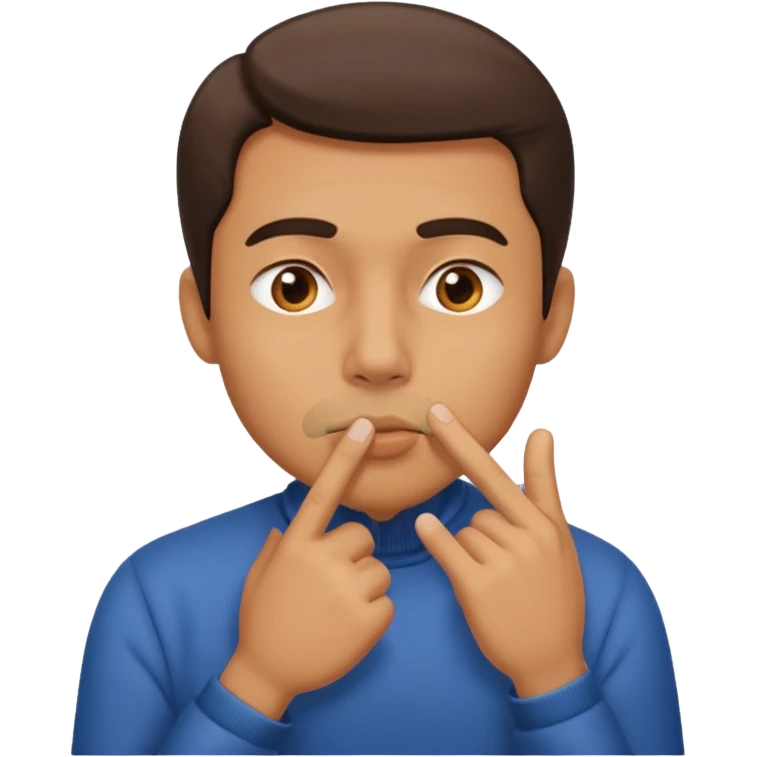 Hombre haciendo shhhh emoji