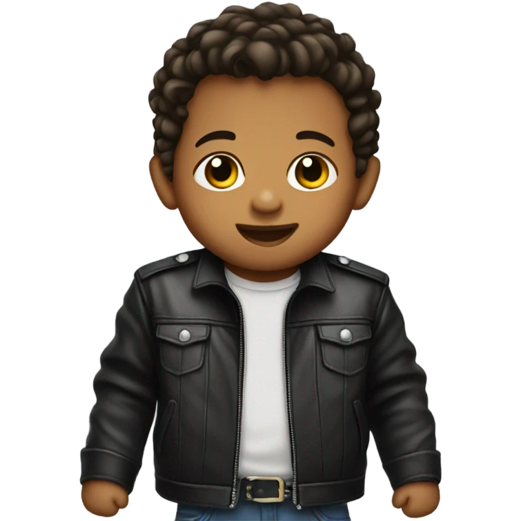 Baby wearing leather jacket emoji