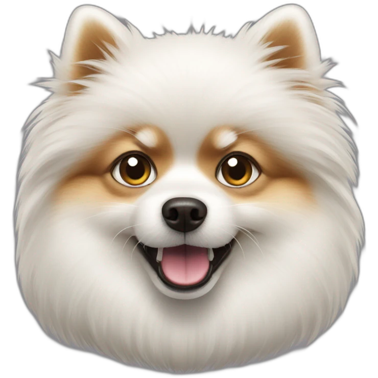 White pomeranian mad emoji