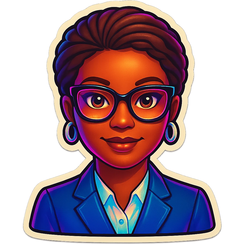 Add glasses to the Kemi Badenoch confident emoji, keep the background transparent. emoji