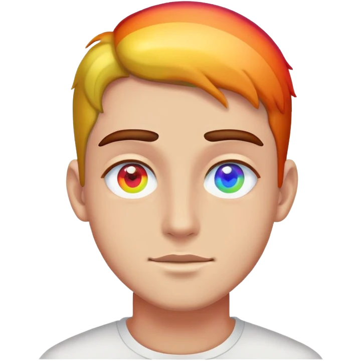 Guy with rainbow eyes emoji