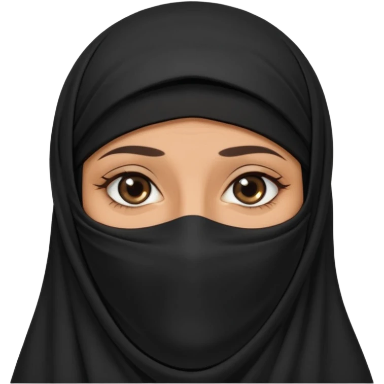 an old emirati women wearing traditional cloths covers her face with burg'a a;; the cloths and burqa'a are black no accessories emoji