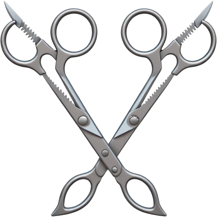 Two pairs of scissor hands interlocking  emoji