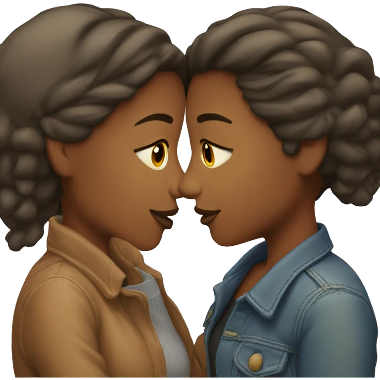 lesbian couple kissing emoji