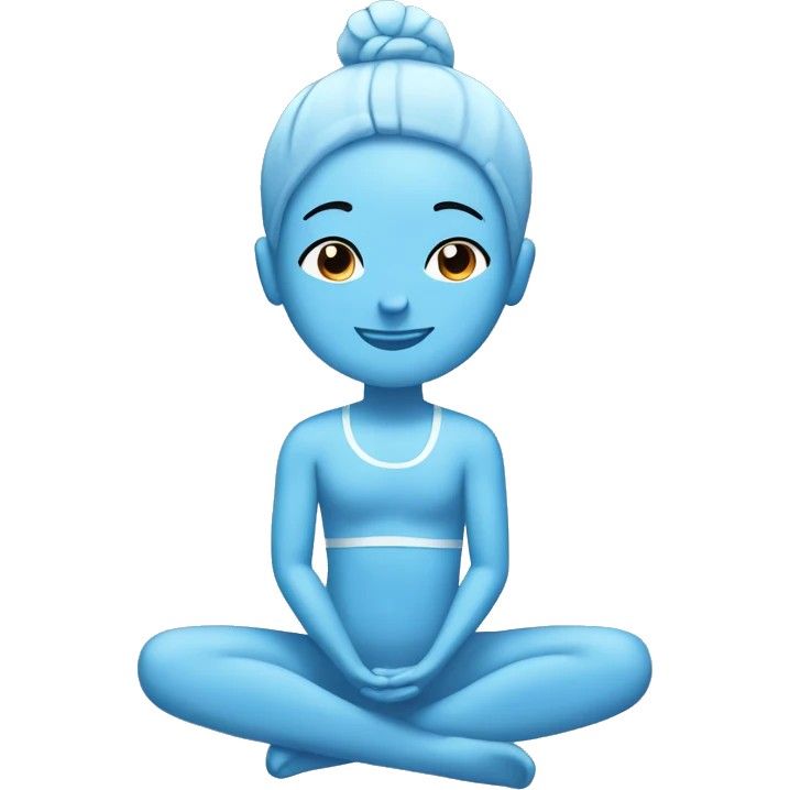 pastel blue yoga emoji