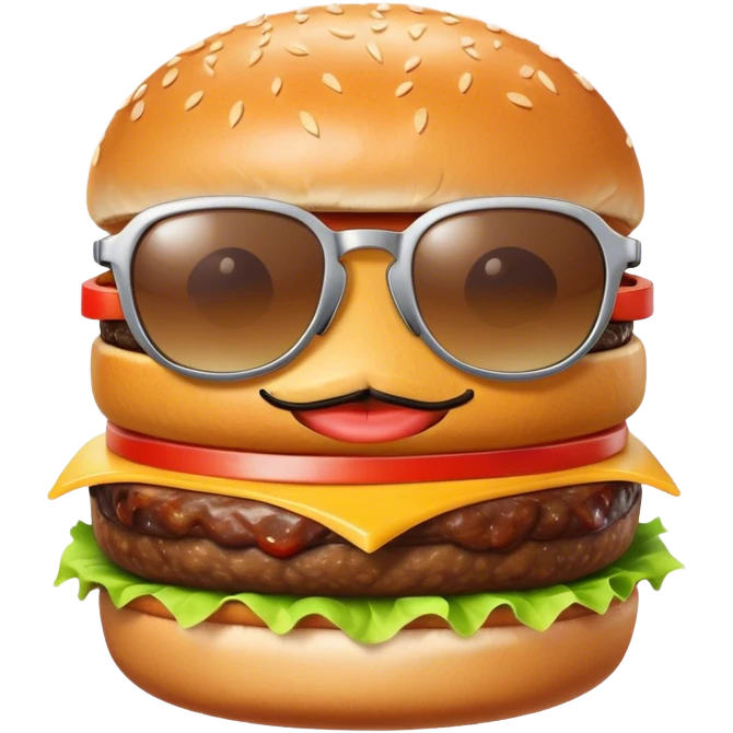 Burger with a sunglasses emoji