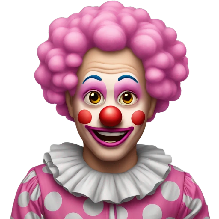 Pink clown emoji